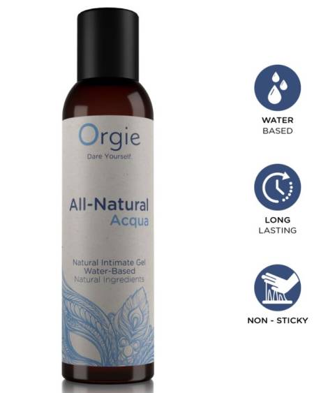 Gel íntimo natural à base de água ORGIE, embalagem de 150 ml
