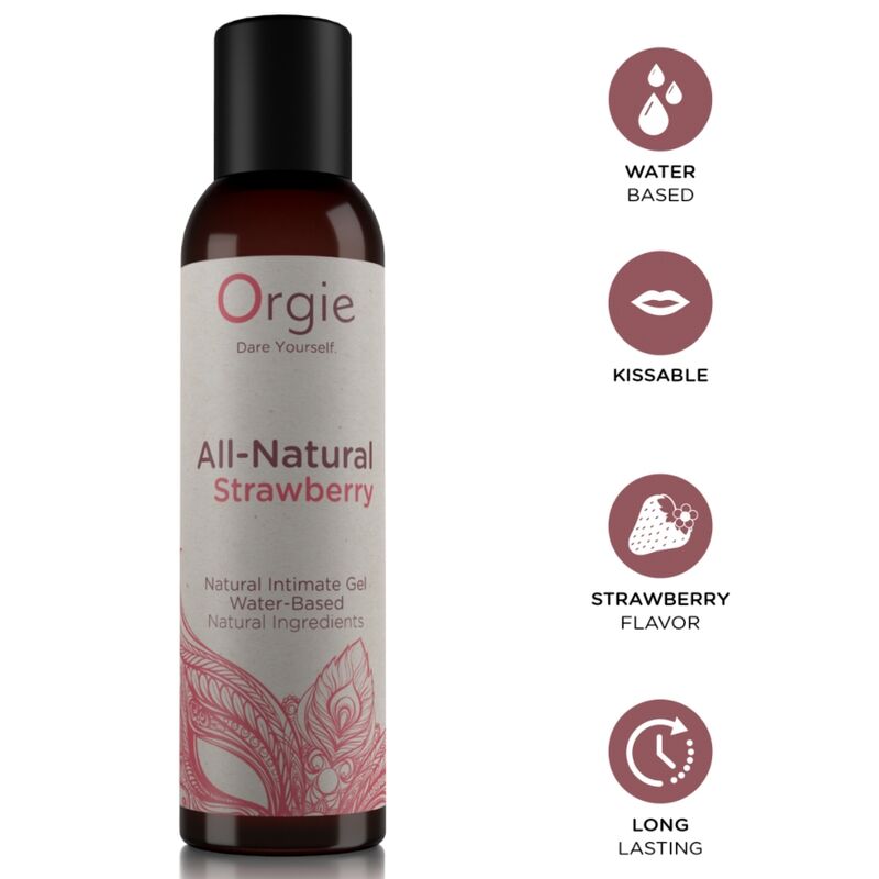 Gel íntimo beijável de morango ORGIE, à base de água, 150 ml