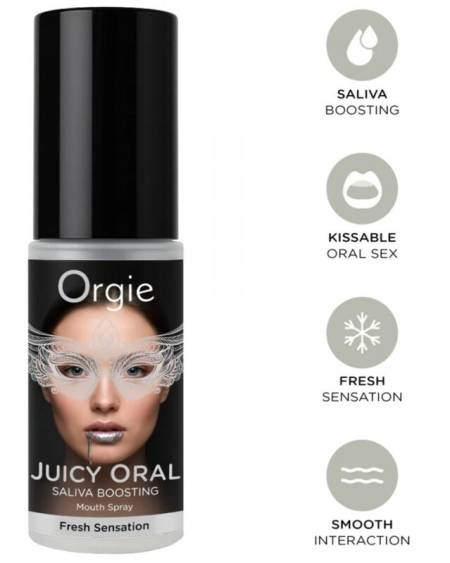 Spray oral ORGIE Juicy com sabor a menta, frasco de 15 ml