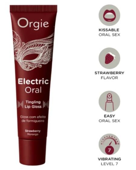 Gloss labial beijável ORGIE Electric com efeito de formigueiro, 15 ml