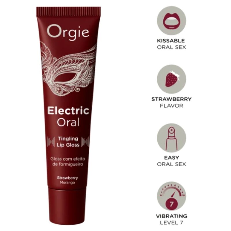 Gloss labial beijável ORGIE Electric com efeito de formigueiro, 15 ml