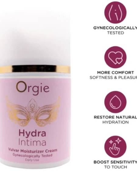 Creme hidratante vulvar ORGIE Hydra Intima, embalagem de 50 ml