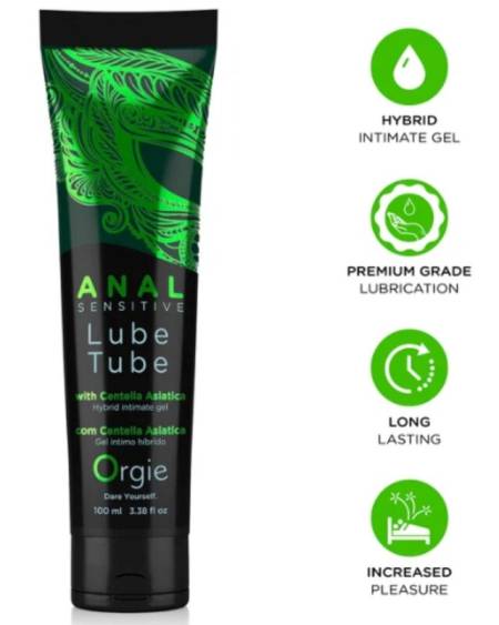 Gel anal híbrido ORGIE LUBE TUBE ANAL SENSITIVE, embalagem de 100 ml