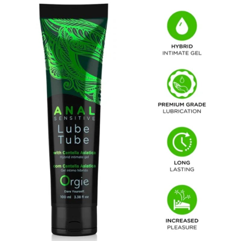Gel anal híbrido ORGIE LUBE TUBE ANAL SENSITIVE, embalagem de 100 ml