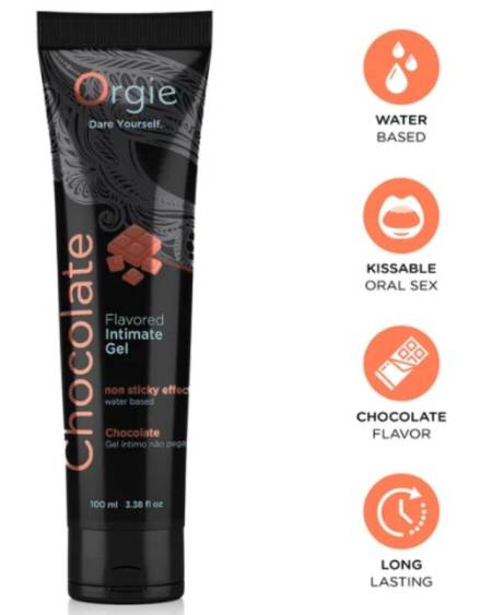 Gel íntimo beijável Lube Tube Chocolate da ORGIE, à base de água, 100 ml