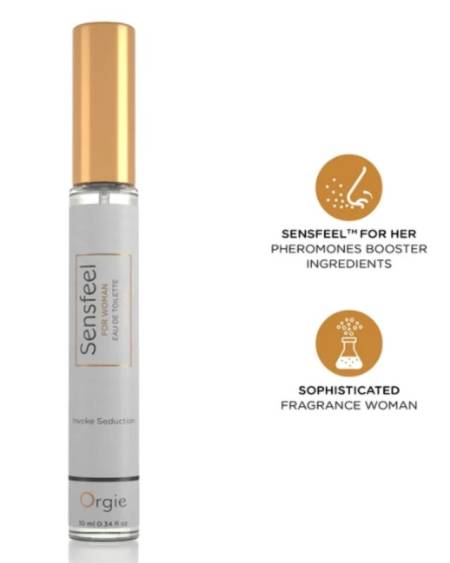 Água de toilette feminina ORGIE Sensfeel com potenciador de feromonas, 10 ml