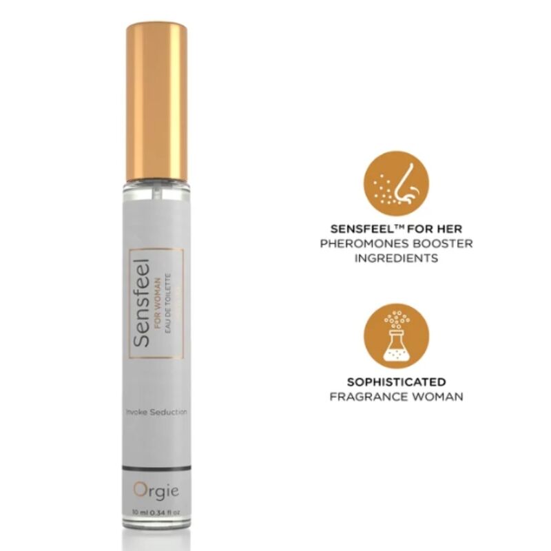 Água de toilette feminina ORGIE Sensfeel com potenciador de feromonas, 10 ml