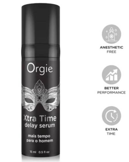 Sérum de silicone retardante ORGIE Xtra Time, sem anestésicos, 15 ml