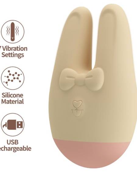 Estimulador externo ROMANCE Bunny, compacto, em silicone e com 7 modos de vibração
