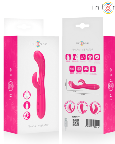 Vibrador clitoriano rosa AMARA da INTENSE, com língua estimuladora