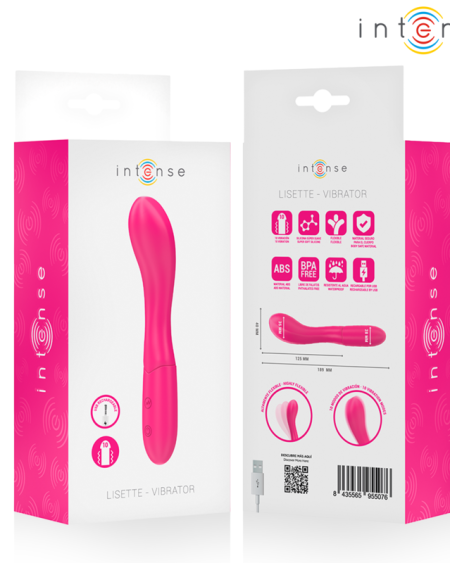Vibrador flexível Lisette da INTENSE, rosa, com 19 cm de comprimento