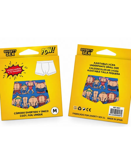Boxer DIABLO PICANTE sem costuras, com estampado divertido de nádegas