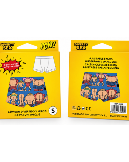 Boxer DIABLO PICANTE sem costuras com estampado divertido de nádegas