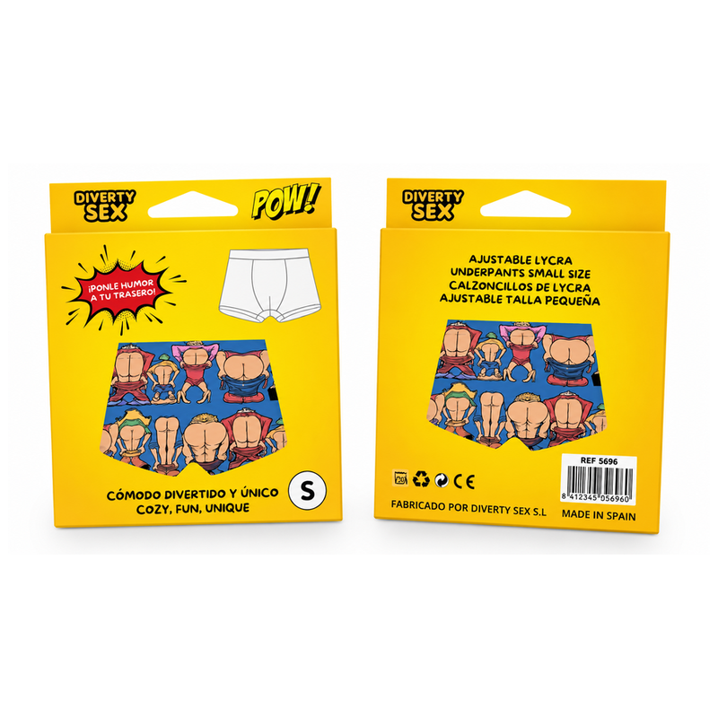 Boxer DIABLO PICANTE sem costuras com estampado divertido de nádegas