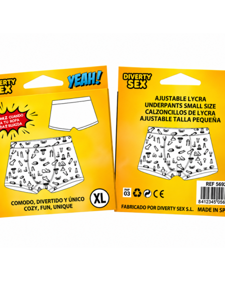 Boxer DIABLO PICANTE sem costuras com estampado de pénis, tamanho grande