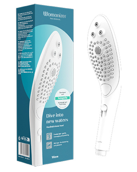 Chuveiro de mão Womanizer Wave com função de estimulador de clitóris e três jatos de água