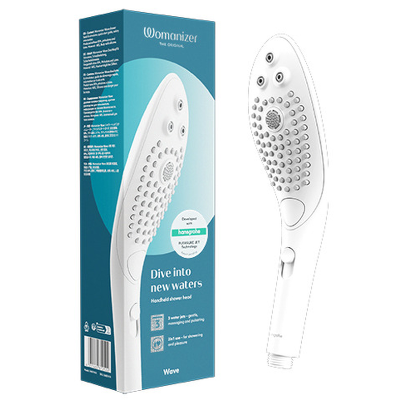 Chuveiro de mão Womanizer Wave com função de estimulador de clitóris e três jatos de água