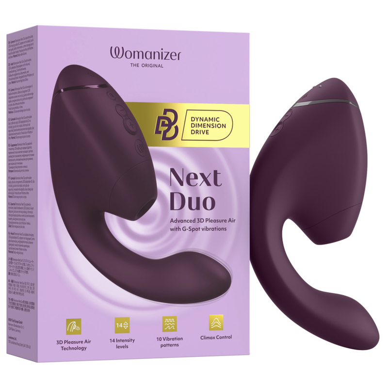 WOMANIZER - DUO NEXT ESTIMULADOR VIBRADOR DUAL CLÍTORIS & PUNTO·G MORADO