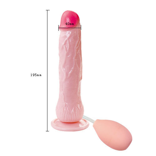 Dildo realista Eros Fountain com simulação de ejaculação e ventosa.