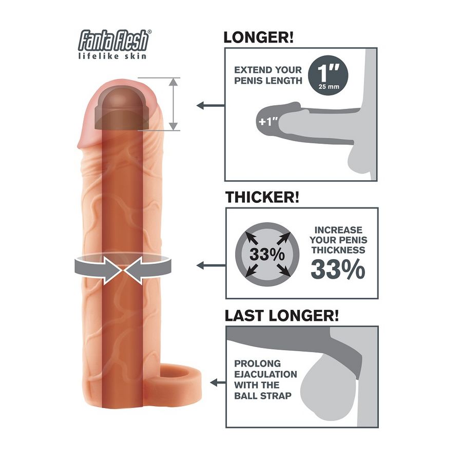 FANTASY X-TENSIONS - PERFECT 1 EXTENSÃO PENE CON CORREA