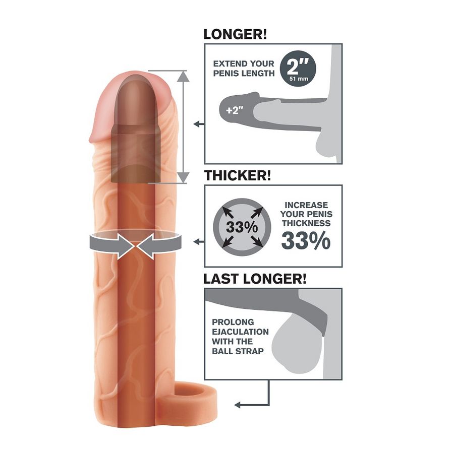 Extensão Pene Fantasy X-Tensions Perfect 2 com Correia