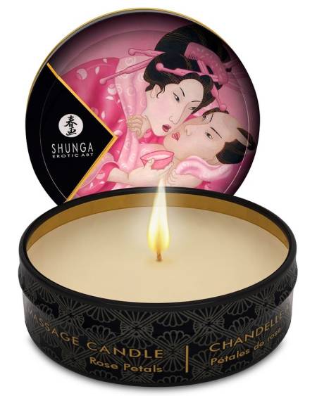 Vela de Massagem Shunga Mini Caress Aroma Rosas
