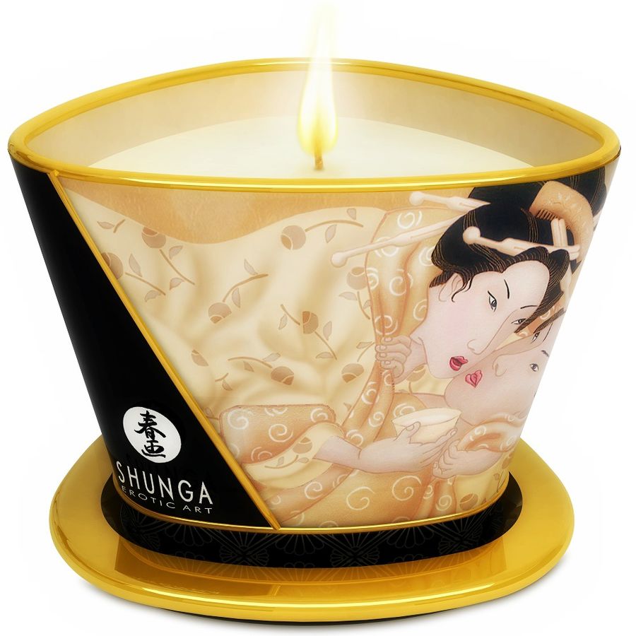 Vela de Massagem Shunga Mini Caress Aroma Baunilha 170 ml