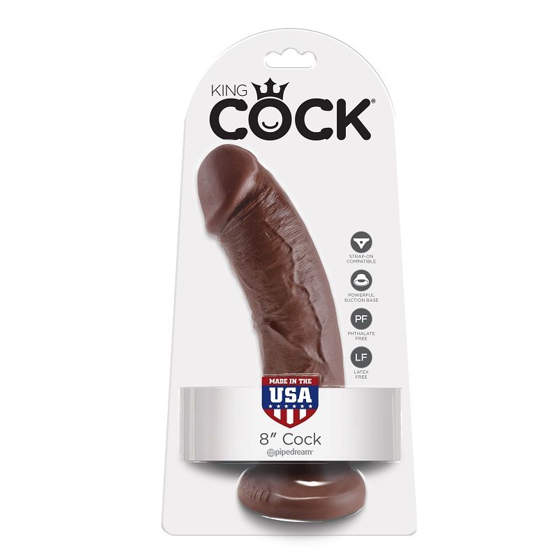Dildo KING COCK - 8 PENE MARRÓN 20.3 CM