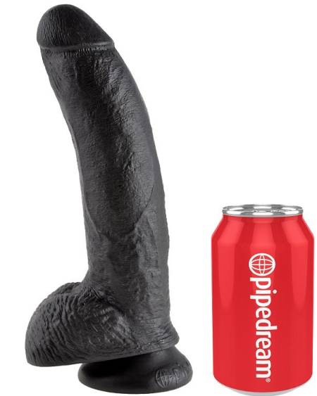 Dildo realista KING COCK - PENE REALÍSTICO NEGRO 22.9 CM