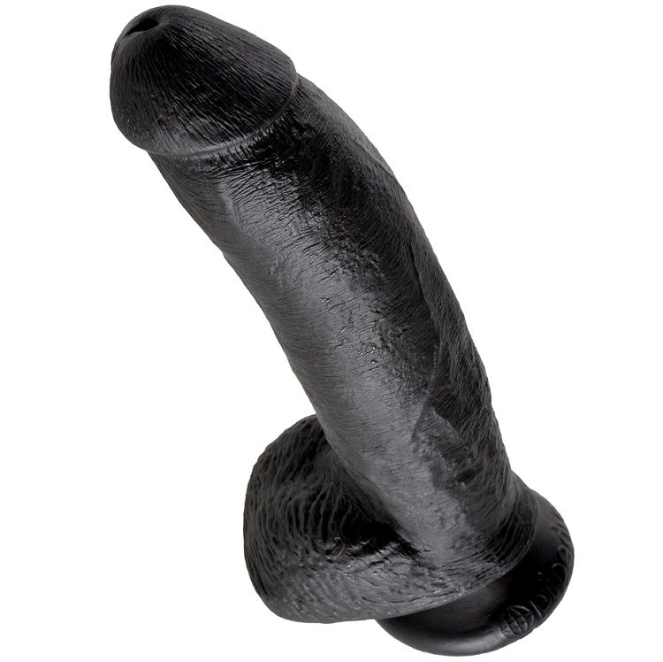 Dildo realista KING COCK - PENE REALÍSTICO NEGRO 22.9 CM