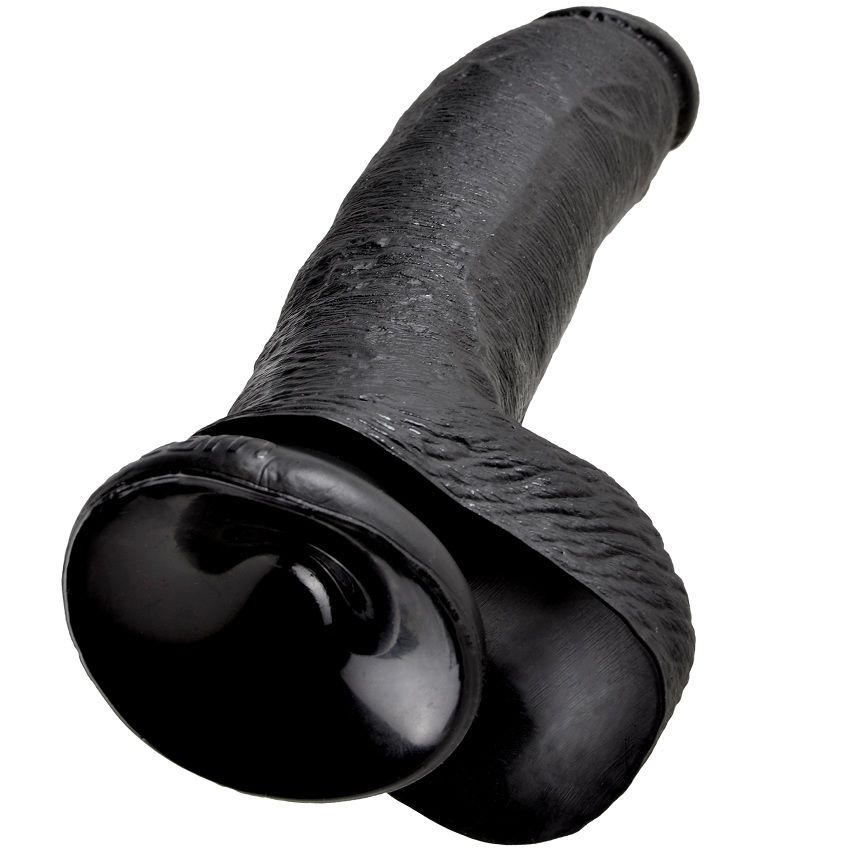 Dildo realista KING COCK - PENE REALÍSTICO NEGRO 22.9 CM