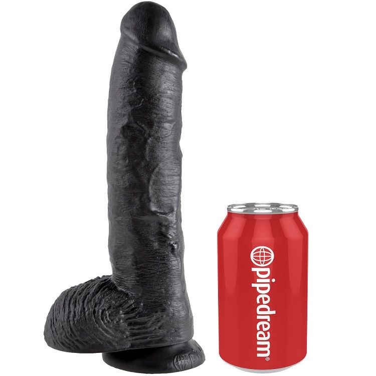 KING COCK PENE REALISTICO NEGRO 25.4 CM