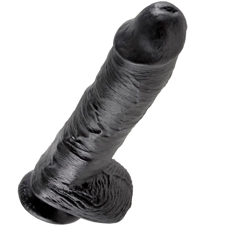 KING COCK PENE REALISTICO NEGRO 25.4 CM