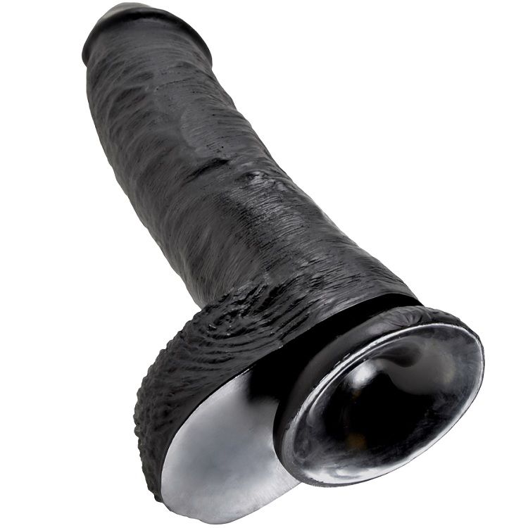 KING COCK PENE REALISTICO NEGRO 25.4 CM
