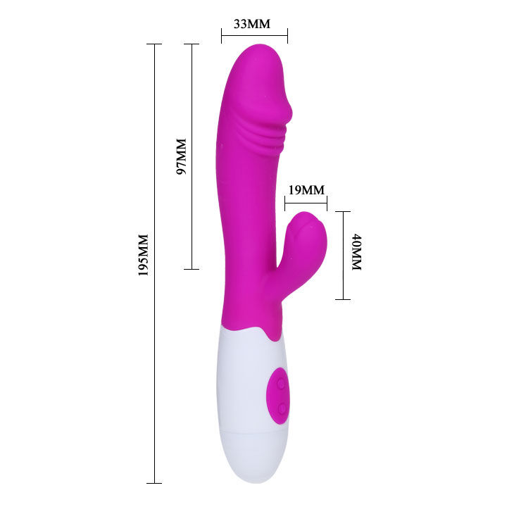 Vibrador elegantemente desenhado em lila e branco para estimulação do clítoris