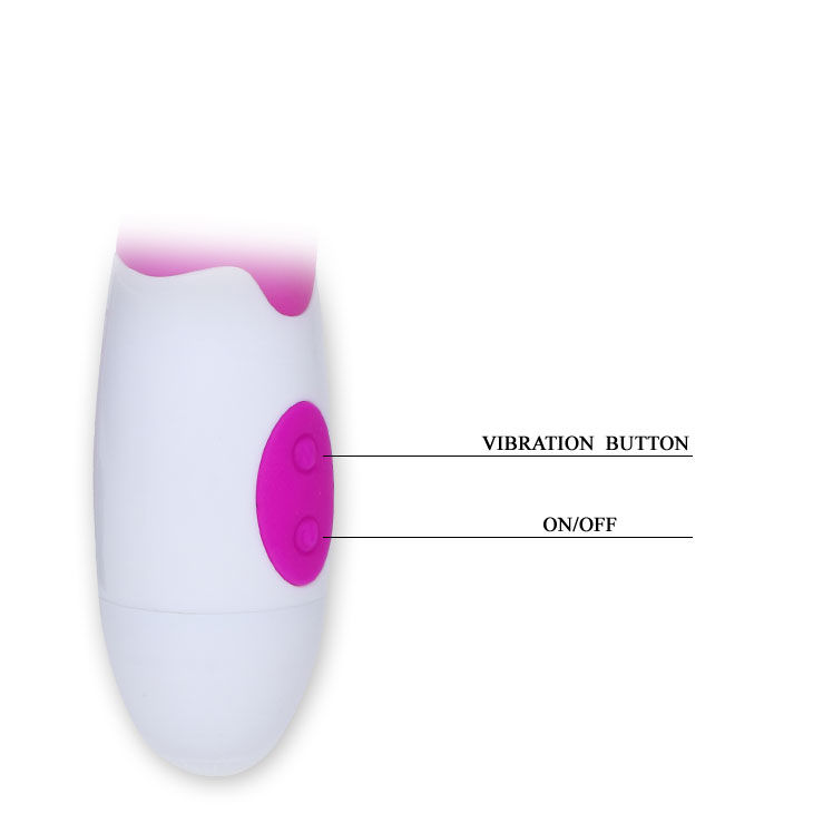 Vibrador elegantemente desenhado em lila e branco para estimulação do clítoris