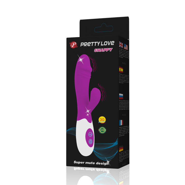 Vibrador elegantemente desenhado em lila e branco para estimulação do clítoris