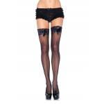 Medias Negras LEG AVENUE com Detalhe em Renda e Laço Satinado