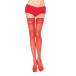 Meias vermelhas com renda autocolantes da LEG AVENUE