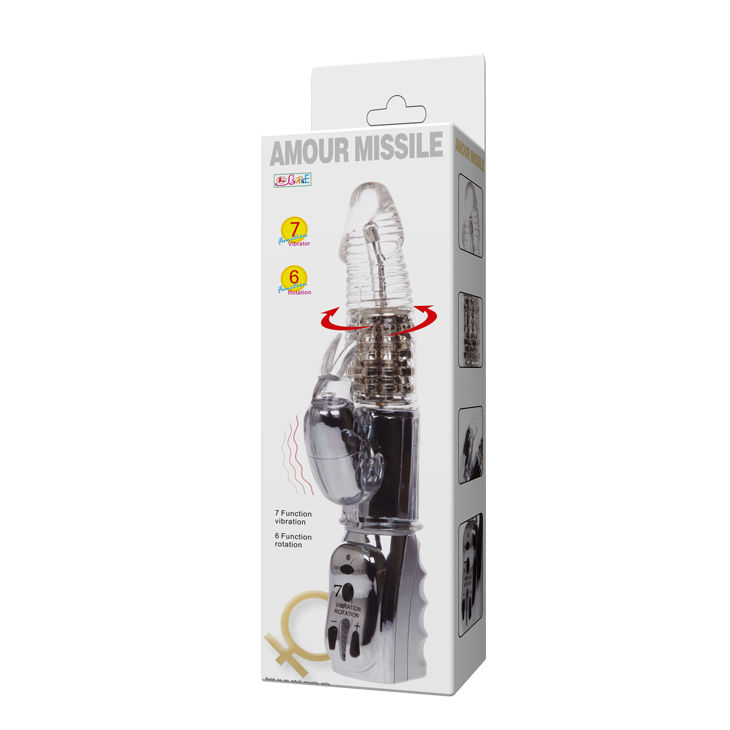 Vibrador rotador BAILE Amour Missile Transparente 26.5 cm