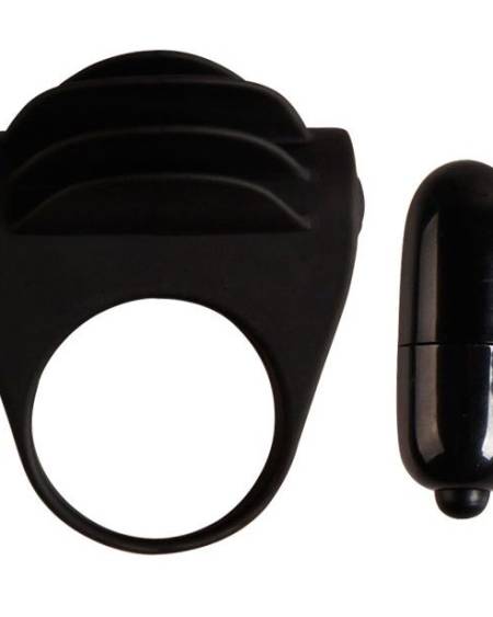Anel vibrador Chester da Pretty Love em silicone preto