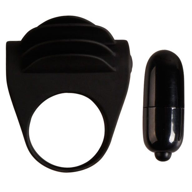 Anel vibrador Chester da Pretty Love em silicone preto