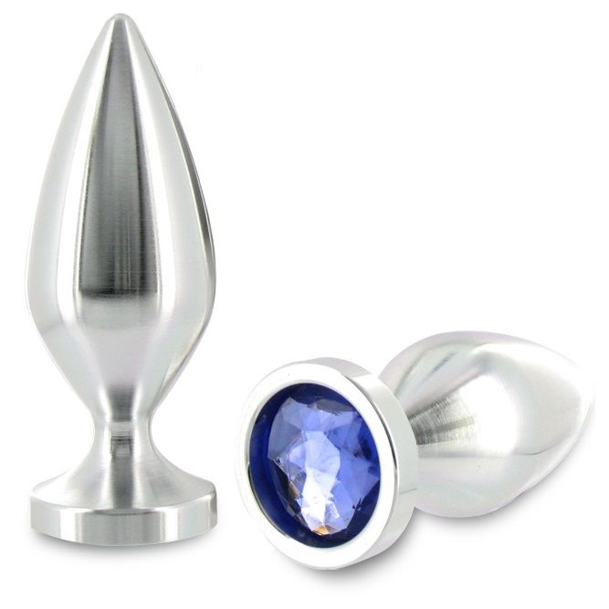 Plug anal grande em alumínio cor cristal