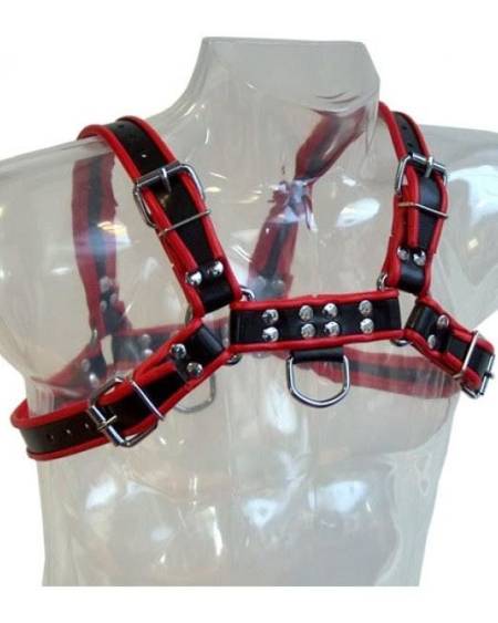 LEATHER BODY - CHAIN HARNESS III BLACK / RED