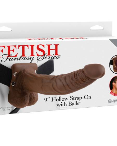 FETISH FANTASY SERIES - 9 ARNÉS CON TESTÍCULOS HUECO MAN 22.9 CM MARRÓN