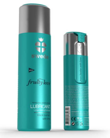 Lubrificante FruityLove SWEDE com sabor a groselha preta e lima