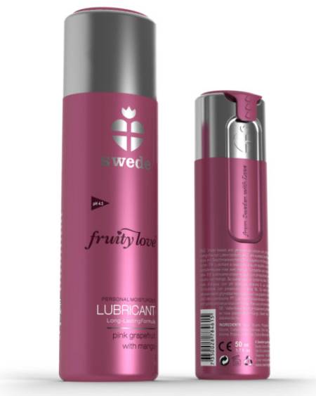 Lubrificante SWEDE FruityLove com sabor a toranja-rosa e manga