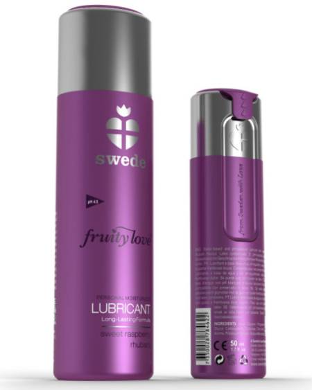 Lubrificante SWEDE FruityLove com sabor a framboesa e acelga vermelha