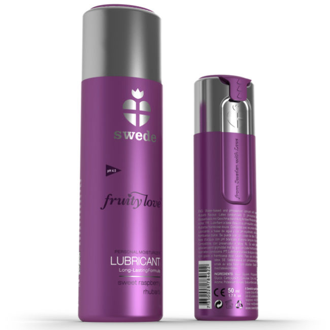 Lubrificante SWEDE FruityLove com sabor a framboesa e acelga vermelha