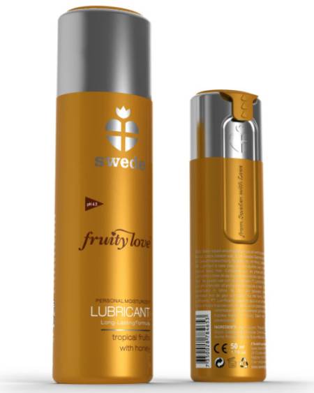 Lubrificante SWEDE Fruity Love com sabor a frutas tropicais e mel